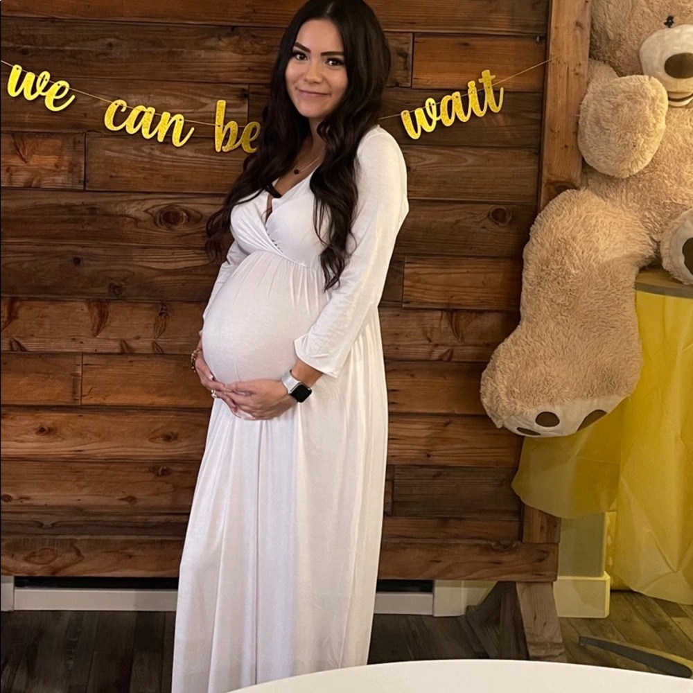 White long maternity dress